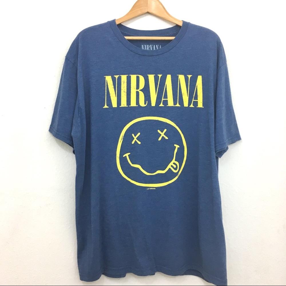 Nirvana graphic tee short sleeve tagless blue XXL